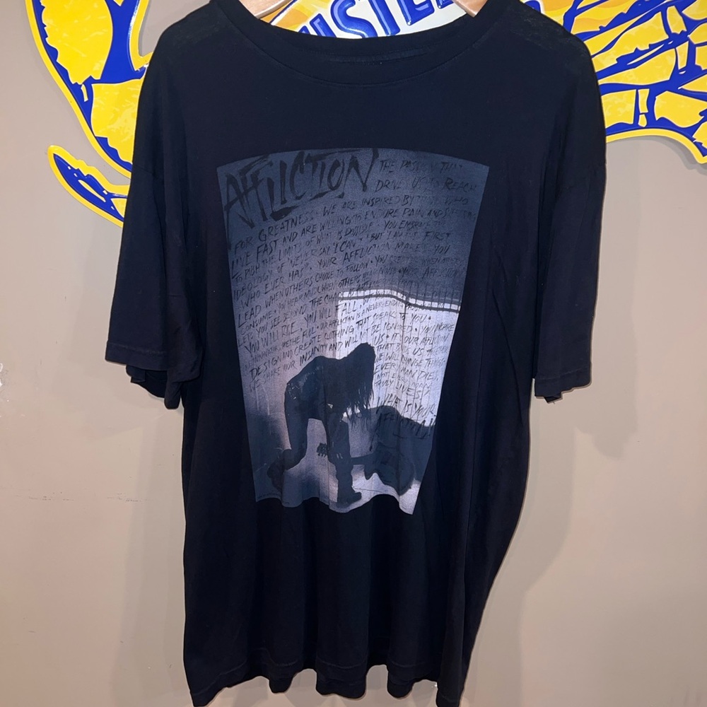 Affliction Black Short Sleeve Tee with Graphic Design
